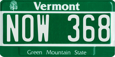 VT license plate NOW368