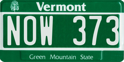VT license plate NOW373