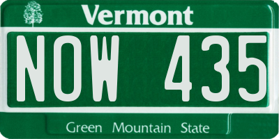 VT license plate NOW435