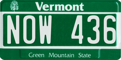 VT license plate NOW436