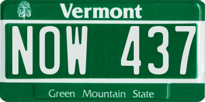 VT license plate NOW437