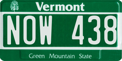 VT license plate NOW438