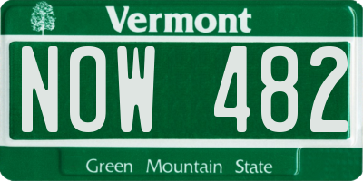 VT license plate NOW482