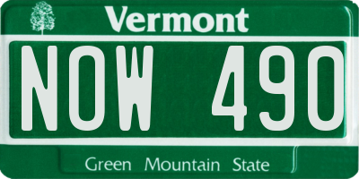 VT license plate NOW490