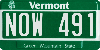 VT license plate NOW491