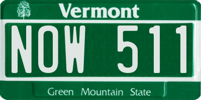 VT license plate NOW511