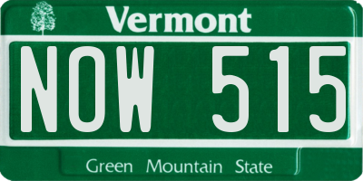VT license plate NOW515