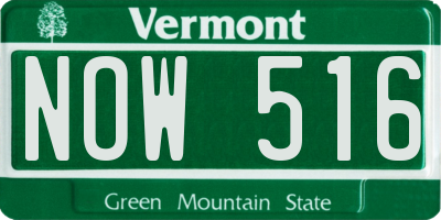 VT license plate NOW516