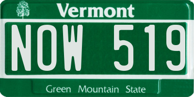 VT license plate NOW519