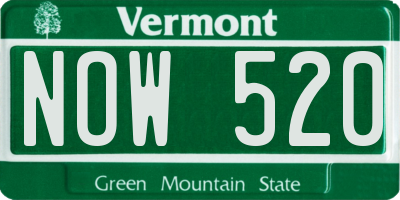 VT license plate NOW520