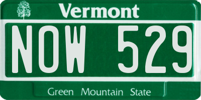 VT license plate NOW529