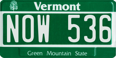 VT license plate NOW536