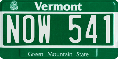VT license plate NOW541