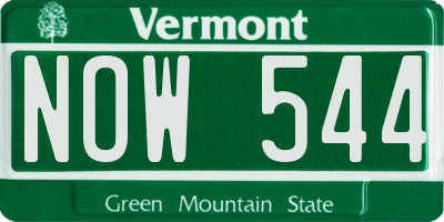 VT license plate NOW544