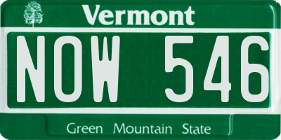VT license plate NOW546