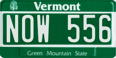 VT license plate NOW556