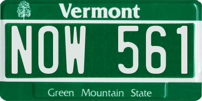 VT license plate NOW561