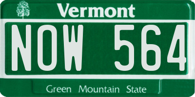VT license plate NOW564