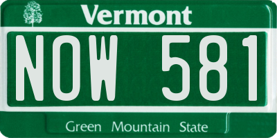 VT license plate NOW581