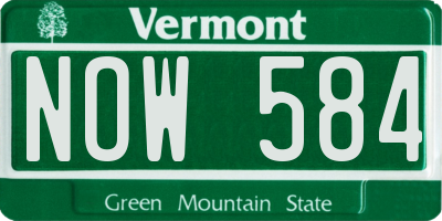 VT license plate NOW584