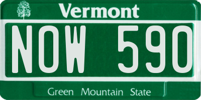 VT license plate NOW590