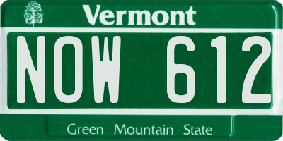 VT license plate NOW612
