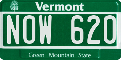 VT license plate NOW620