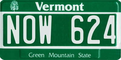 VT license plate NOW624