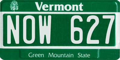 VT license plate NOW627