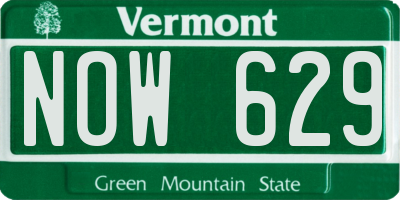 VT license plate NOW629