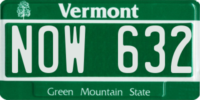 VT license plate NOW632