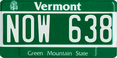 VT license plate NOW638