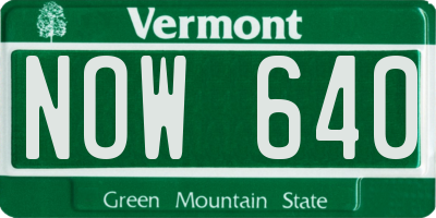 VT license plate NOW640