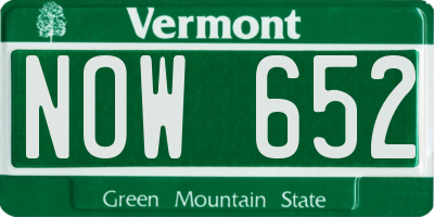 VT license plate NOW652