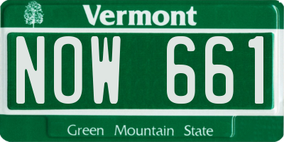VT license plate NOW661