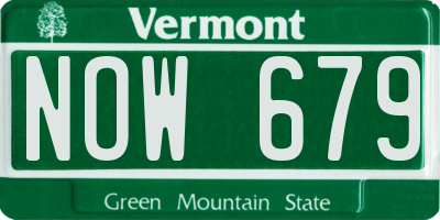 VT license plate NOW679