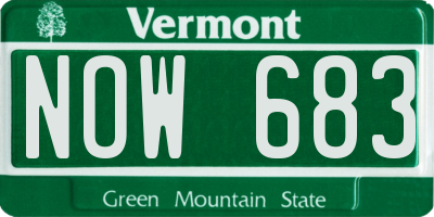 VT license plate NOW683