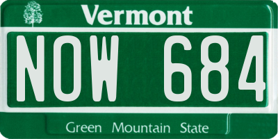 VT license plate NOW684