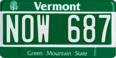 VT license plate NOW687