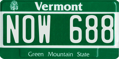 VT license plate NOW688