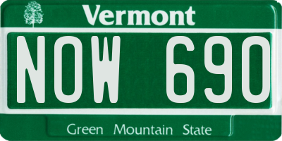 VT license plate NOW690