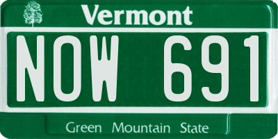 VT license plate NOW691