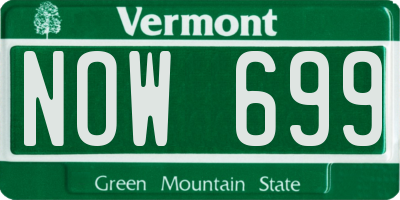 VT license plate NOW699