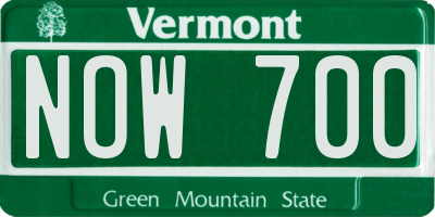 VT license plate NOW700