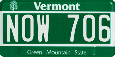 VT license plate NOW706
