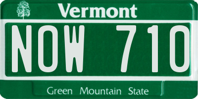 VT license plate NOW710