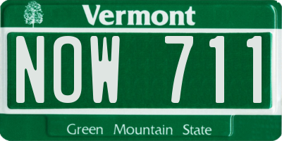VT license plate NOW711