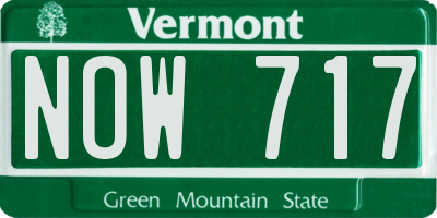 VT license plate NOW717