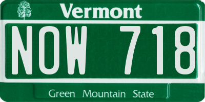 VT license plate NOW718