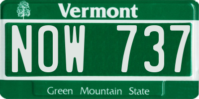 VT license plate NOW737